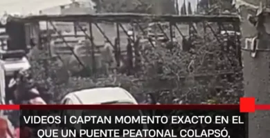 VIDEOS | Captan momento exacto en el que un puente peatonal colapsó, en Edomex; 13 personas resultaron lesionadas