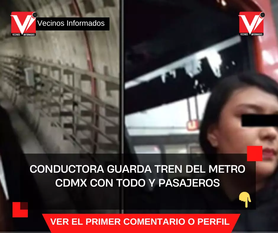Conductora guarda tren del Metro CDMX con todo y pasajeros