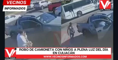 Indigna impactante robo de camioneta con niños a plena luz del día en Culiacán