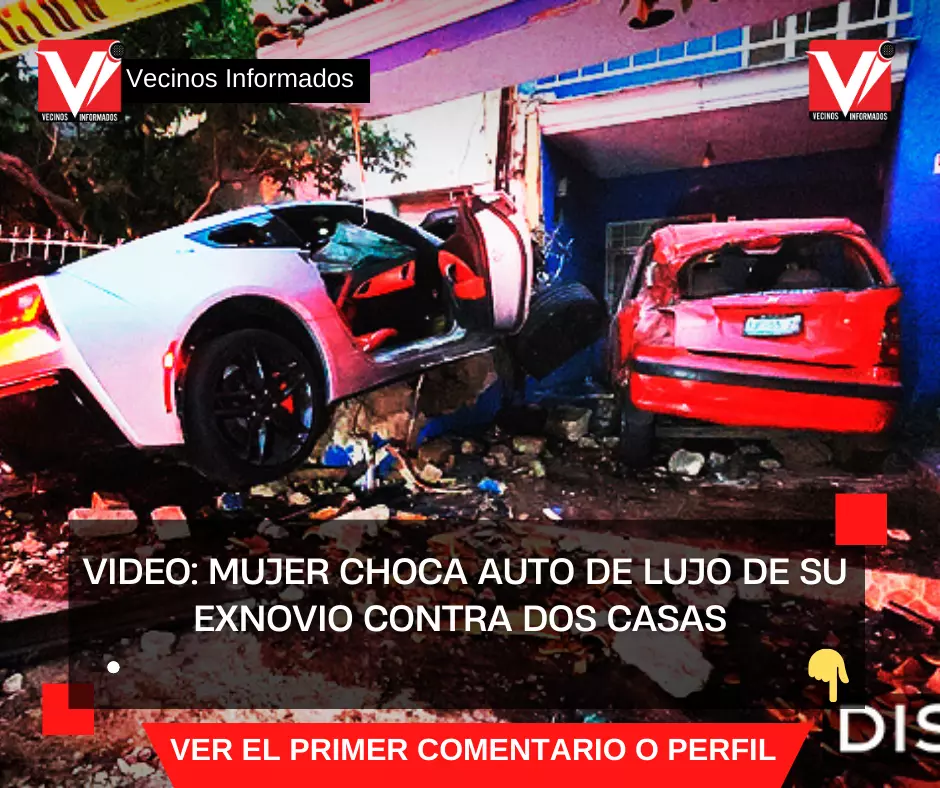 Mujer choca auto de lujo de su exnovio contra dos casas en Guadalajara |FOTOS