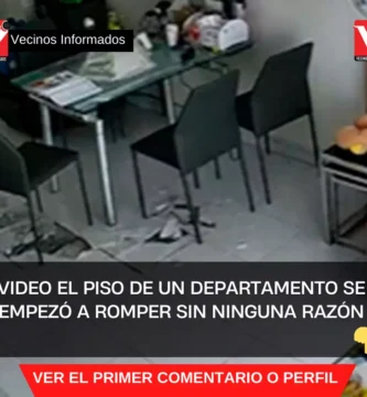 VIDEO El piso de un departamento se empezó a romper sin ninguna razón