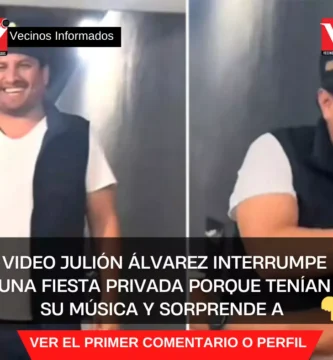 VIDEO Julión Álvarez interrumpe una fiesta privada porque tenían su música y sorprende a sus vecinos
