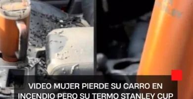 VIDEO Mujer pierde su carro en incendio pero su termo Stanley Cup queda intacto