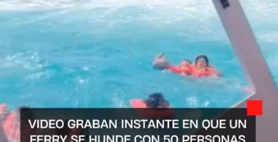VIDEO Graban instante en que un ferry se hunde con 50 personas abordo en el Mar Caribe