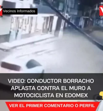 VIDEO: Conductor borracho aplasta contra el muro a motociclista en Edomex