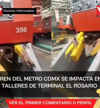 Tren del Metro CDMX se Impacta en Talleres de Terminal El Rosario