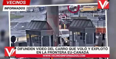 Difunden video del carro que voló y explotó en la frontera EU-Canadá
