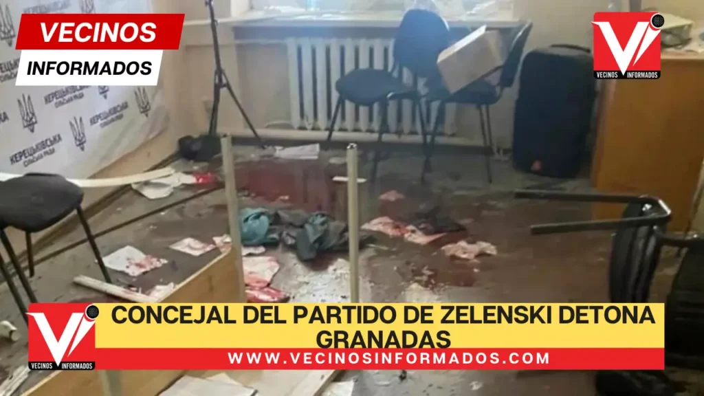 Concejal del partido de Zelenski detona granadas y hiere a por lo menos 26 personas