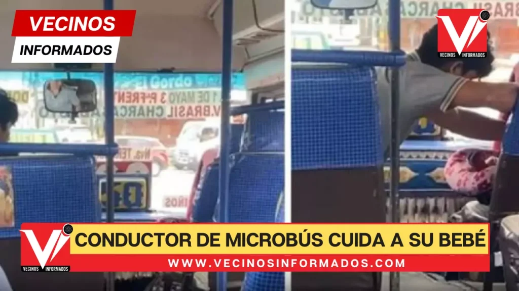 VIDEO: Conductor de microbús cuida a su bebé mientras trabaja