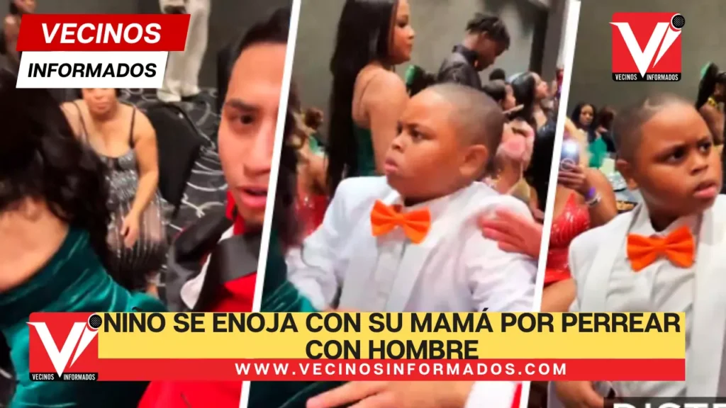 ¡No soportó! Niño se enoja con su mamá por perrear con hombre en fiesta |VIDEO
