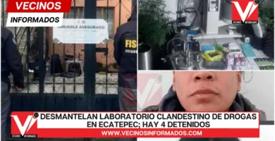 Desmantelan laboratorio clandestino de drogas en Ecatepec; hay 4 detenidos