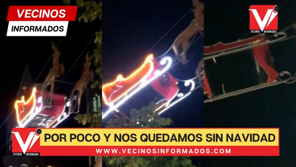 VIDEO Por poco y nos quedamos sin Navidad, Santa Claus sufre incidente en Tlaxcala