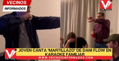 VIDEO Joven canta ‘Martillazo’ de Dani Flow en Karaoke familiar en la cena de navidad