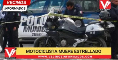 Motociclista muere estrellado contra un poste en calles de Edomex