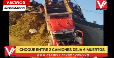 Fuerte choque entre 2 camiones deja 6 muertos en el Circuito Exterior Mexiquense