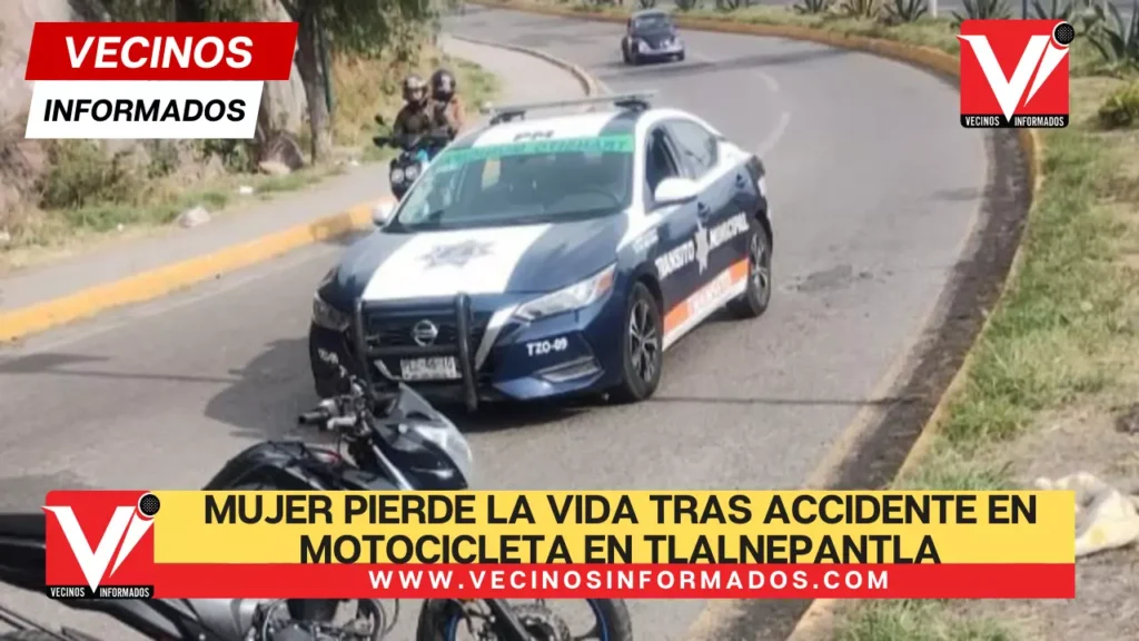 Mujer pierde la vida tras accidente en motocicleta en Tlalnepantla