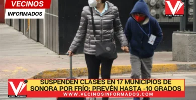 Suspenden clases en 17 municipios de Sonora por frío; prevén hasta -10 grados