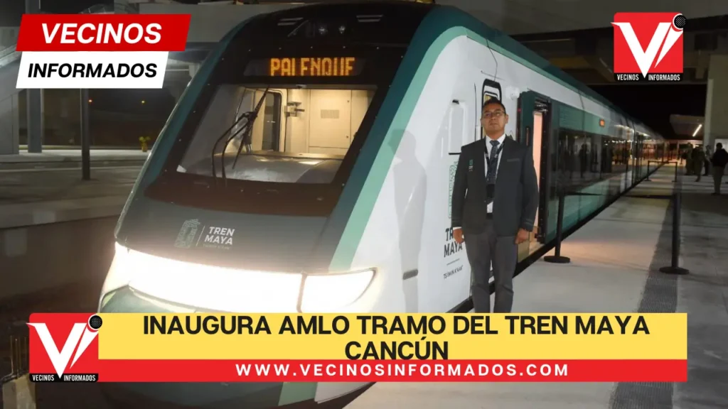 Inaugura AMLO tramo del Tren Maya Cancún