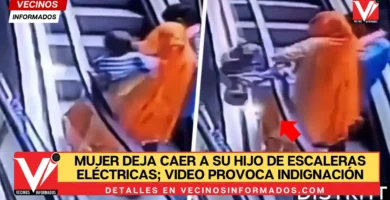 Mujer deja caer a su hijo de escaleras eléctricas; video provoca indignación