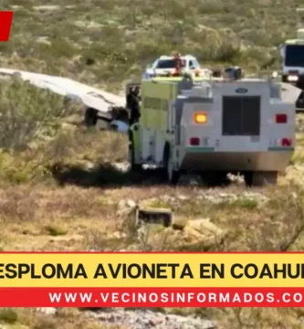 Se desploma avioneta en Coahuila; hay 4 muertos