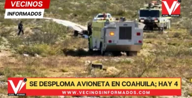 Se desploma avioneta en Coahuila; hay 4 muertos