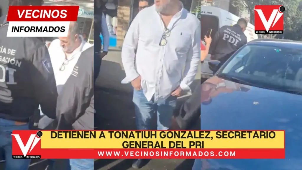 Detienen a Tonatiuh Gonzalez, secretario general del PRI en CDMX; lo acusan de trata de personas (VIDEO)