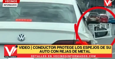 VIDEO | Conductor protege los espejos de su auto con rejas de metal