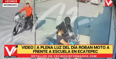 VIDEO | A plena luz del día roban moto a madre de familia frente a escuela en Ecatepec
