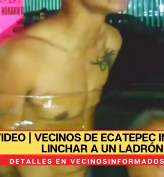 VIDEO | Vecinos de Ecatepec Intentan linchar a un ladrón; así lo amarraron en calzones a un poste