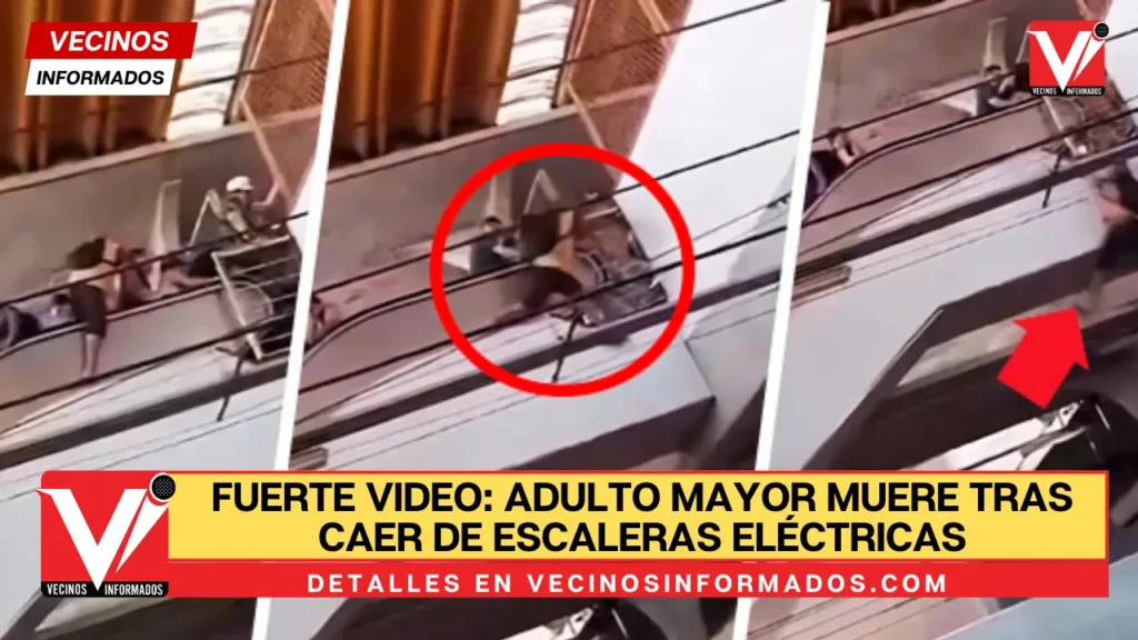 Adulto mayor muere tras caer de escaleras eléctricas en centro comercial |VIDEO