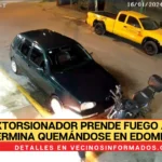 Extorsionador prende fuego a auto y termina quemándose en Edomex |VIDEO