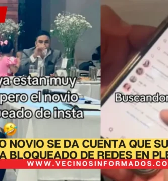 VIDEO Novio se da cuenta que su novia lo tenia bloqueado de redes en plena boda