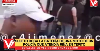 Sujeto roba la batería de una moto de un policía que atendía riña en Tepito
