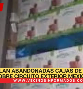 Hallan abandonadas cajas de tráilers sobre Circuito Exterior Mexiquense