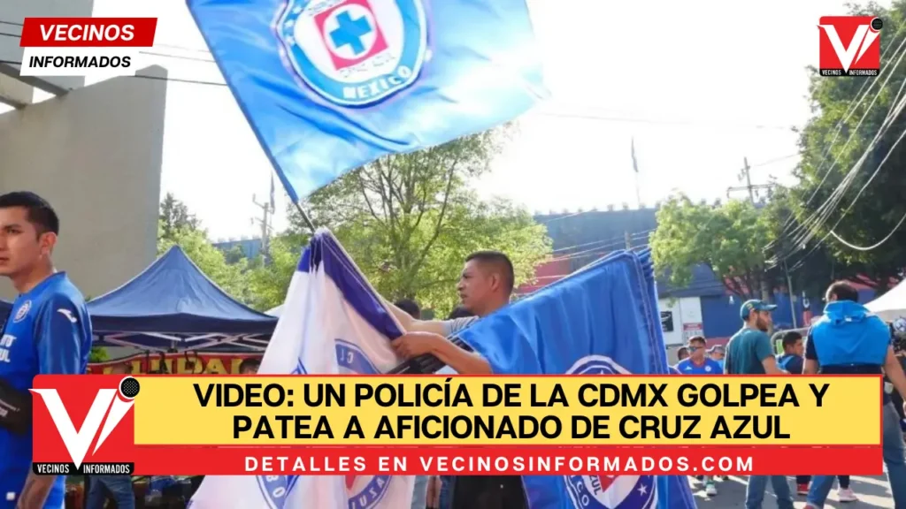 VIDEO: Un policía de la CdMx golpea y patea a aficionado de Cruz Azul; lo destituyen