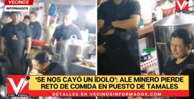 ‘Se nos cayó un ídolo’: Ale Minero pierde reto de comida en puesto de tamales