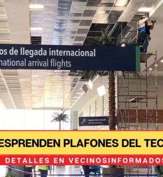 Se desprenden plafones del techo del AIFA