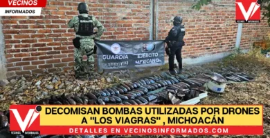 Autoridades le decomisan bombas utilizadas por drones a "Los Viagras" en Buenavista, Michoacán