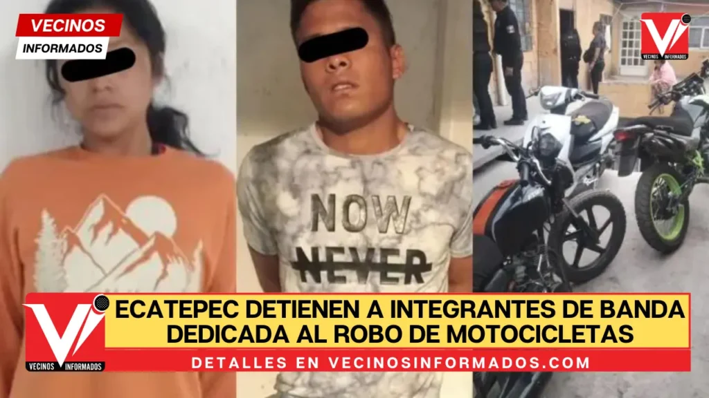 Ecatepec detienen a integrantes de banda dedicada al robo de motocicletas y aseguran taller clandestino