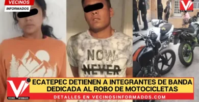 Ecatepec detienen a integrantes de banda dedicada al robo de motocicletas y aseguran taller clandestino