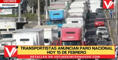 Transportistas anuncian Paro Nacional mañana 15 de febrero