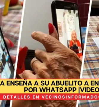 ¡El mejor alumno! Nieta enseña a su abuelito a enviar fotos por WhatsApp |VIDEO