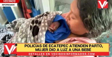 Policías de Ecatepec atienden parto, mujer dio a luz a una bebé a bordo de un automóvil