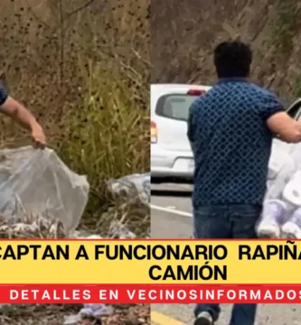 Captan a funcionario de Chiapas rapiñando un camión