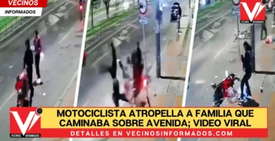 Motociclista atropella a familia que caminaba sobre avenida; video viral