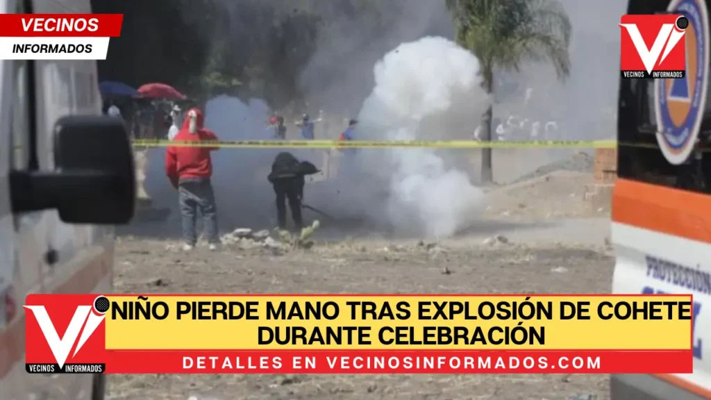 Niño pierde mano tras explosión de cohete durante celebración en Celaya