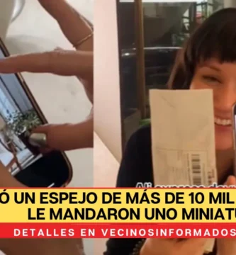VIDEO Pidió un espejo de más de 10 mil pesos en Aliexpress y le mandaron uno miniatura