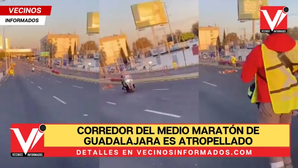 Corredor del medio maratón de Guadalajara es atropellado en plena competencia
