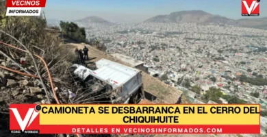 Camioneta se desbarranca en el Cerro del Chiquihuite