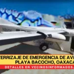 Aterrizaje de emergencia de avioneta en Playa Bacocho, Oaxaca